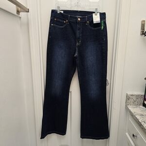 GAP High Rise 70s Flare Blue Jeans, Sz 32, NWT